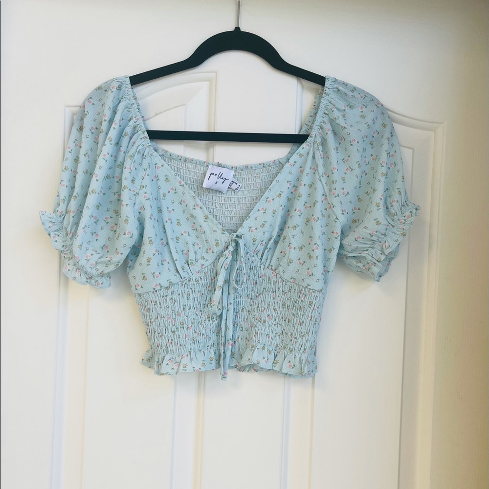 Princess Polly Blue Floral Top